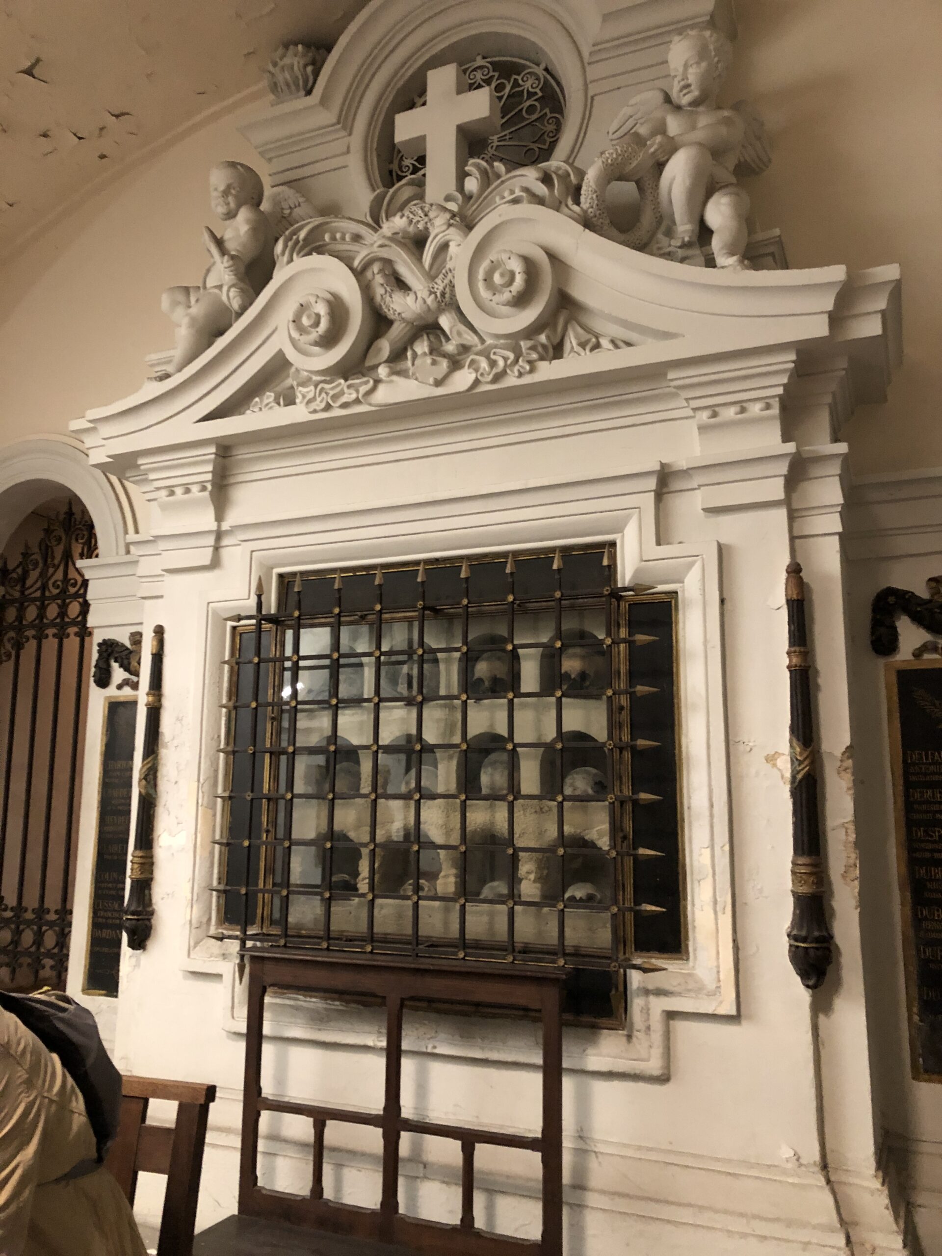 The bones of the martyrs in the crypt of Saint Joseph des Carmes
